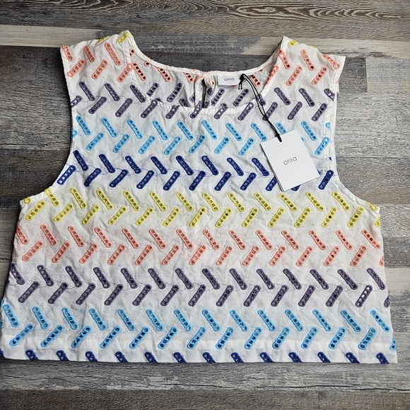 Onia NEW Charlottw Top Geo Stitch Medium - Picture 2 of 9